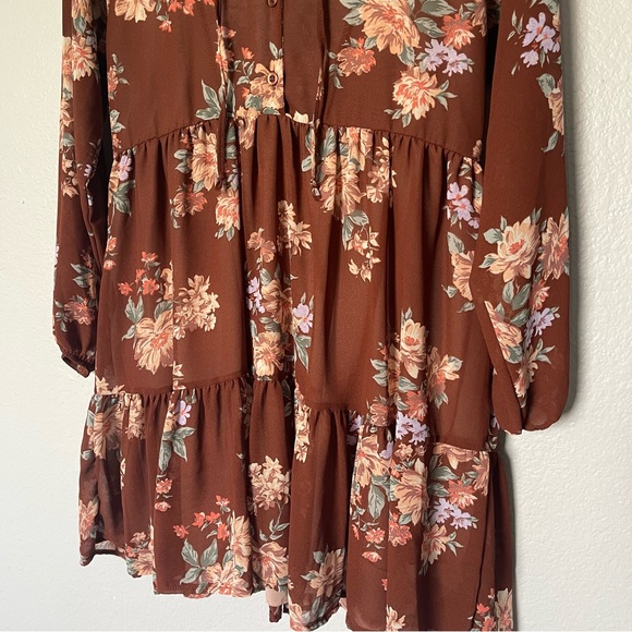 American Eagle Brown Floral Dress Size S - Picture 6 of 9